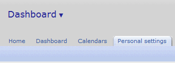 personal settings tab in the OpenAir dashboard