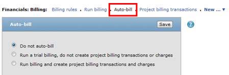 editing a project's auto-bill settings 