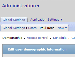 edit user demographic information information section in OpenAir