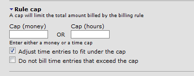 rule cap configuration settings