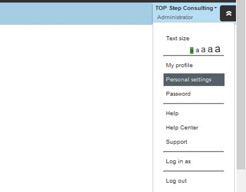 Access Personal Setting from the User Center