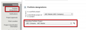 using a custom script to pull master and sub-portfolio projects into a report 