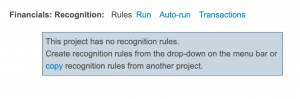 message stating a project has no rules 