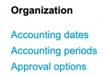 organization options for accounting periods