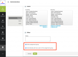 new option to automatically add all new users to an assignment group showing on the assignment group form 