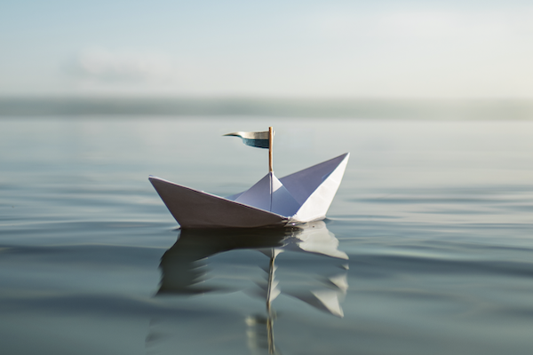 Paper Sail Boat in Water