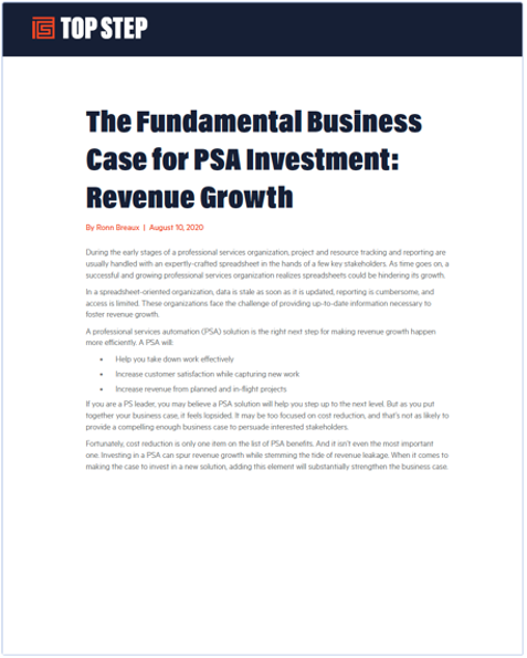 Building the Business Case For PSA Investment