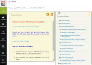 Screen shot After navigating away and returning to the home page, undesired resizing of Message Board occurs