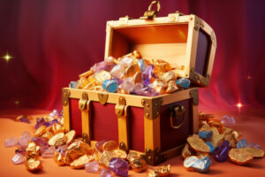 picture of treasure chest full of gems