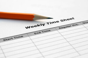 photo of a weekly time sheet